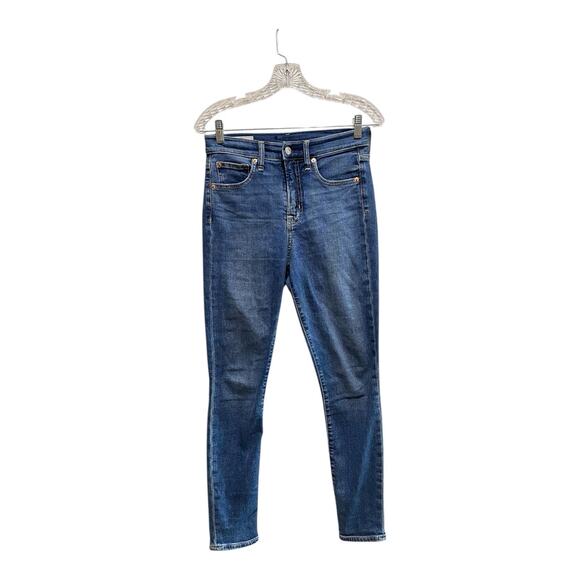 GAP True Skinny Jeans Womens 27X27 Blue Dark Denim High Rise Zip Fly - Picture 2 of 5